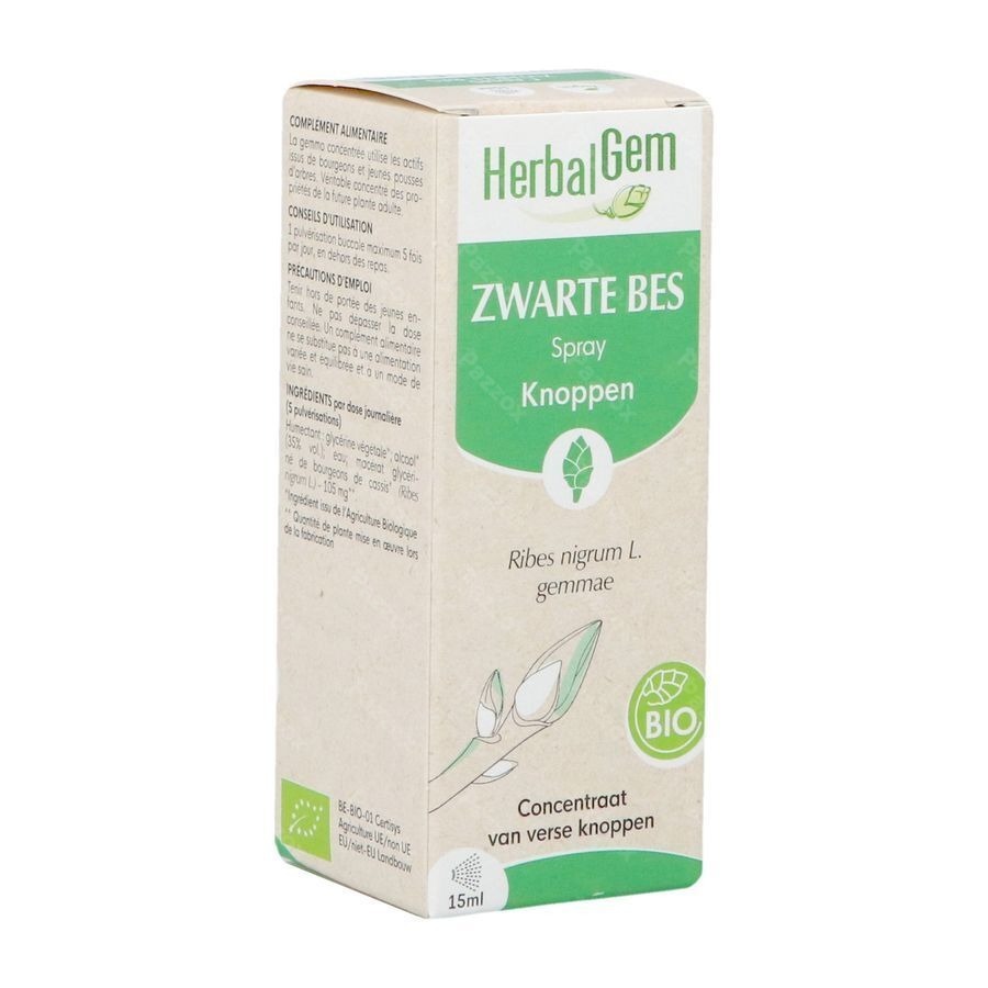 Herbalgem Zwarte Bes Bio Spray 15ml