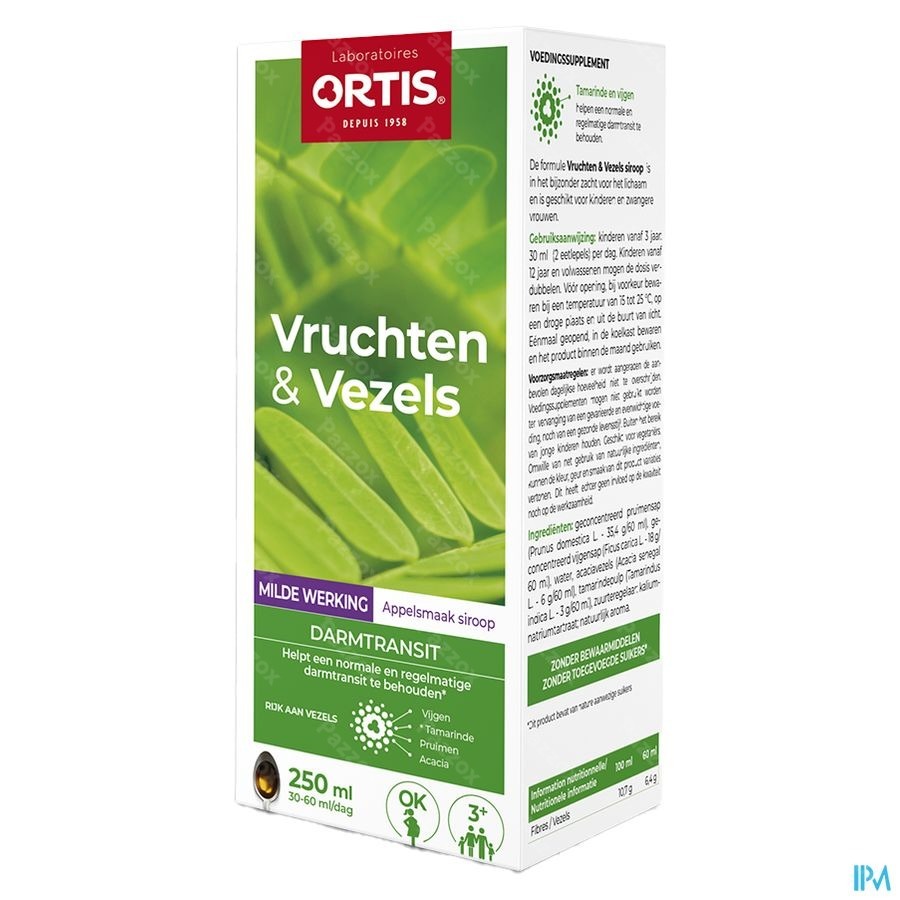 Ortis Vruchten & Vezels Milde Werking Siroop 250ml