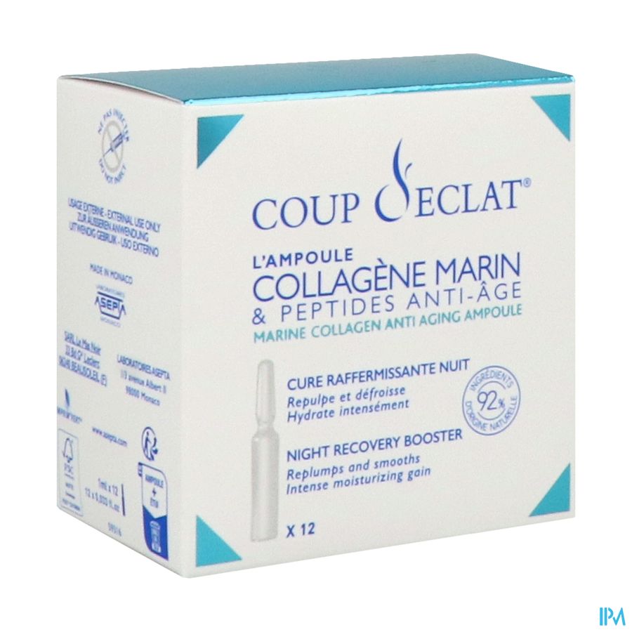 Coup D'Éclat 12 Anti-Ageing Marine Collageen & Peptiden Ampullen