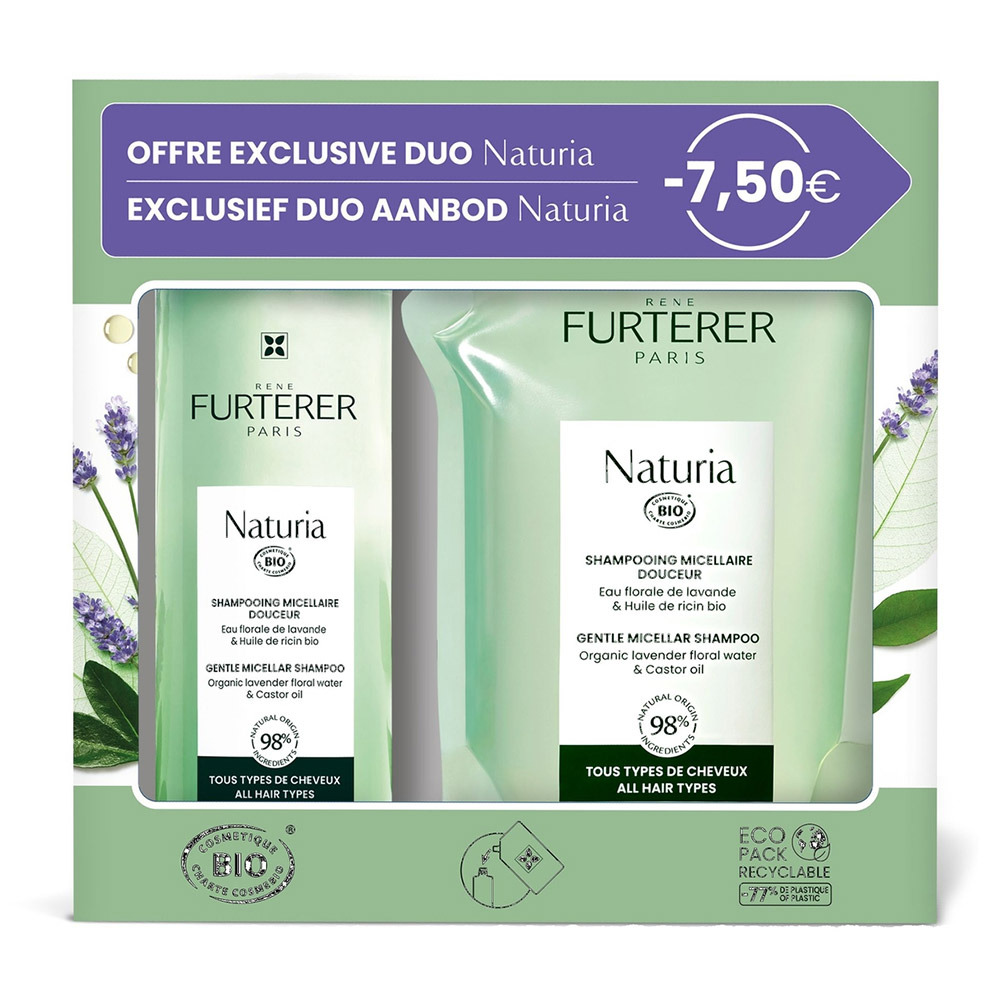 Furterer Naturia Micellaire Shampoo 400ml + Navulling 400ml