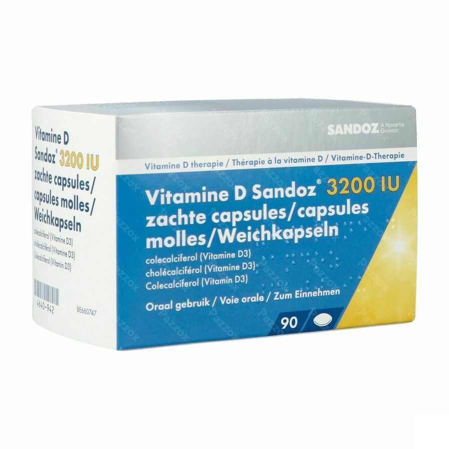 Sandoz Vitamine D 3200iu 90 Zachte Capsules