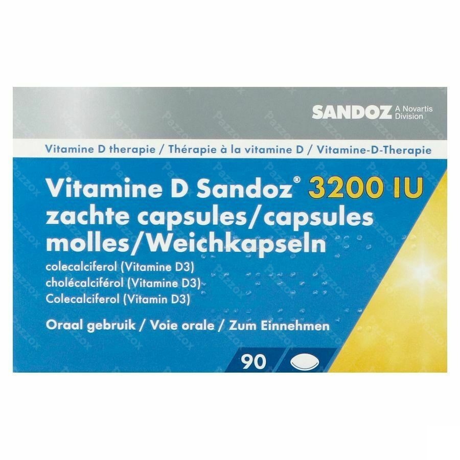 Sandoz Vitamine D 3200iu 90 Zachte Capsules