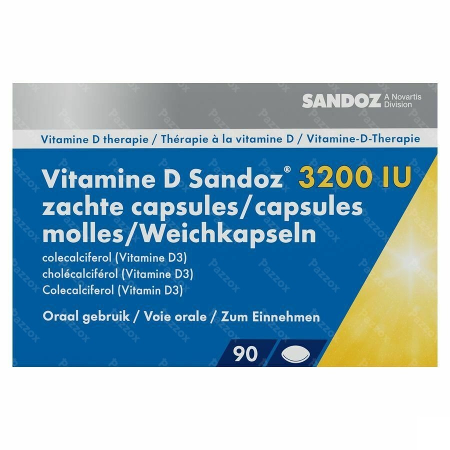 Sandoz Vitamine D 3200iu 90 Zachte Capsules