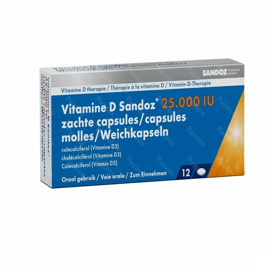 Sandoz Vitamine D 25000iu 12 Zachte Capsules