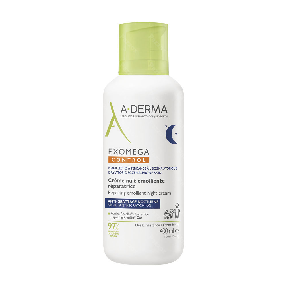 A-Derma ExoMega Control Herstellende Emolliërende Nachtcrème Anti-Jeuk 400ml