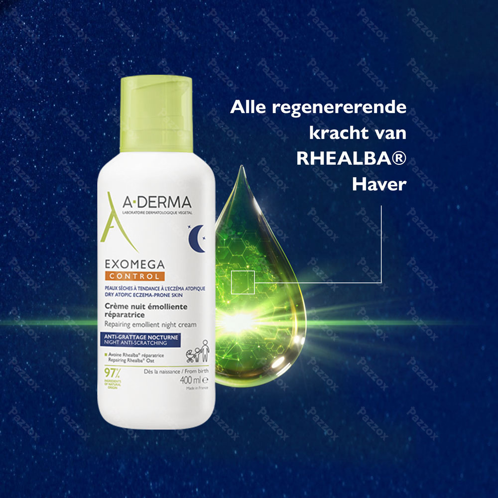 A-Derma ExoMega Control Herstellende Emolliërende Nachtcrème Anti-Jeuk 400ml