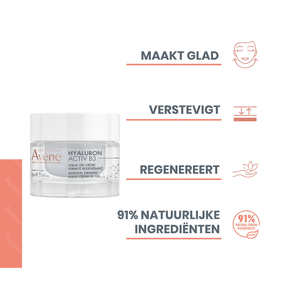 Avène Hyaluron Activ B3 Celvernieuwende Aqua gel-crème anti-aging, Hyaluronzuur & Niacinamide 50ml