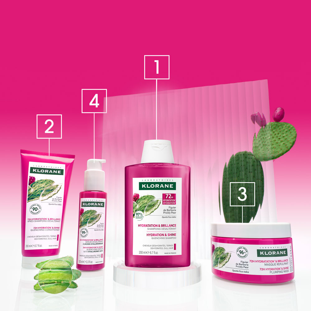 Klorane Cactusvijg Dorststellende Shampoo Hydratatie & glans, Dof haar 200ml