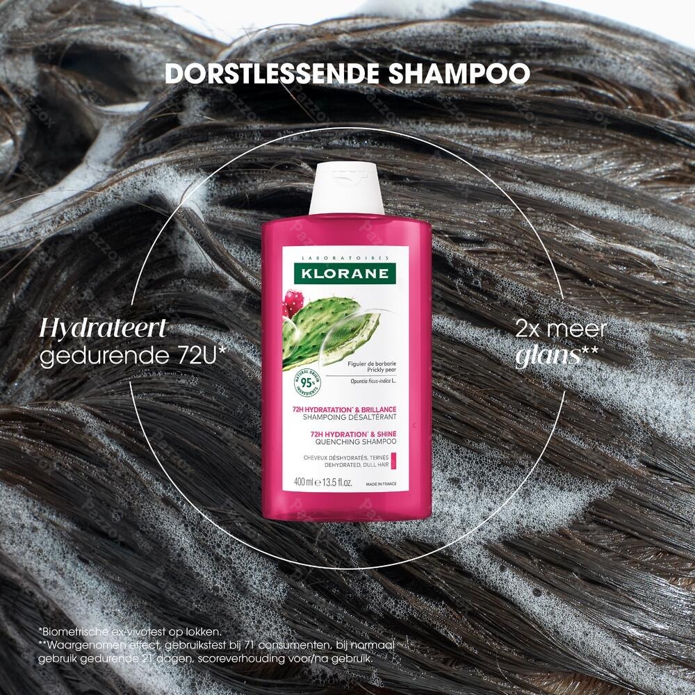 Klorane Hydratatie & Glans Dorstlessende Shampoo met Cactusvijg 400 ml