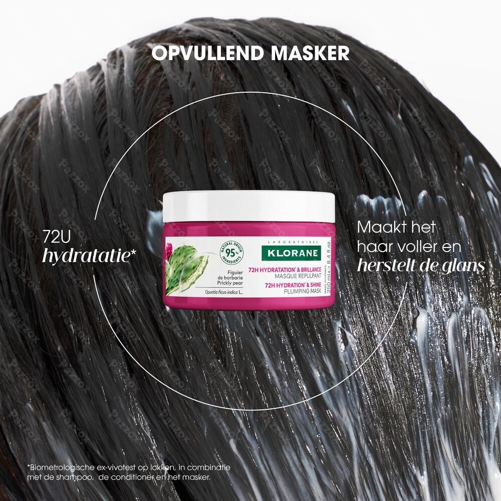 Klorane Hydratatie & Glans Opvullend Masker - met Cactusvijg 250 ml