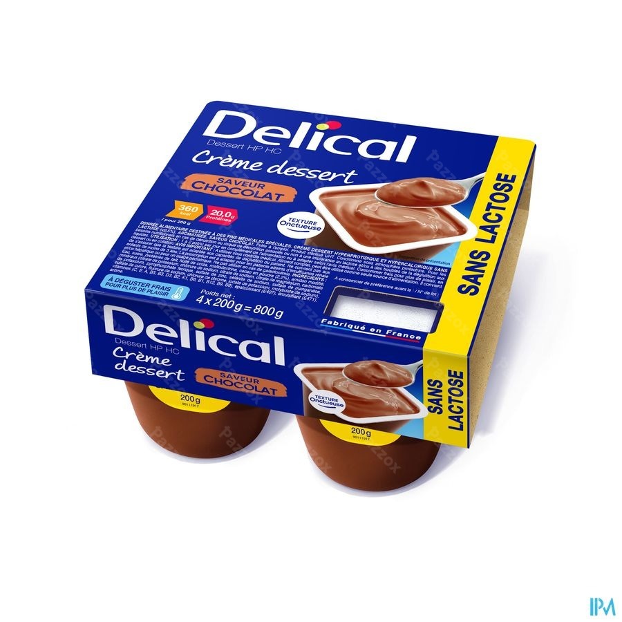 Delical Creme Dessert Hp-hc Z/lact.choco 4x125g Nf