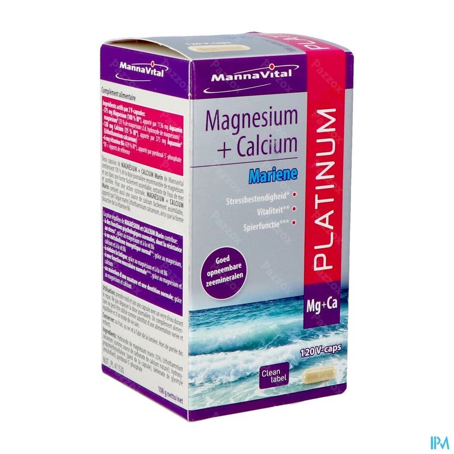Mannavital Magnesium + Calcium Mariene V-caps 120