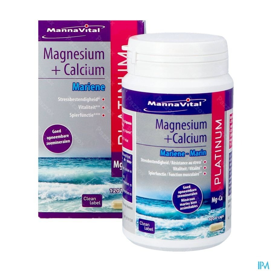 Mannavital Magnesium + Calcium Mariene V-caps 120