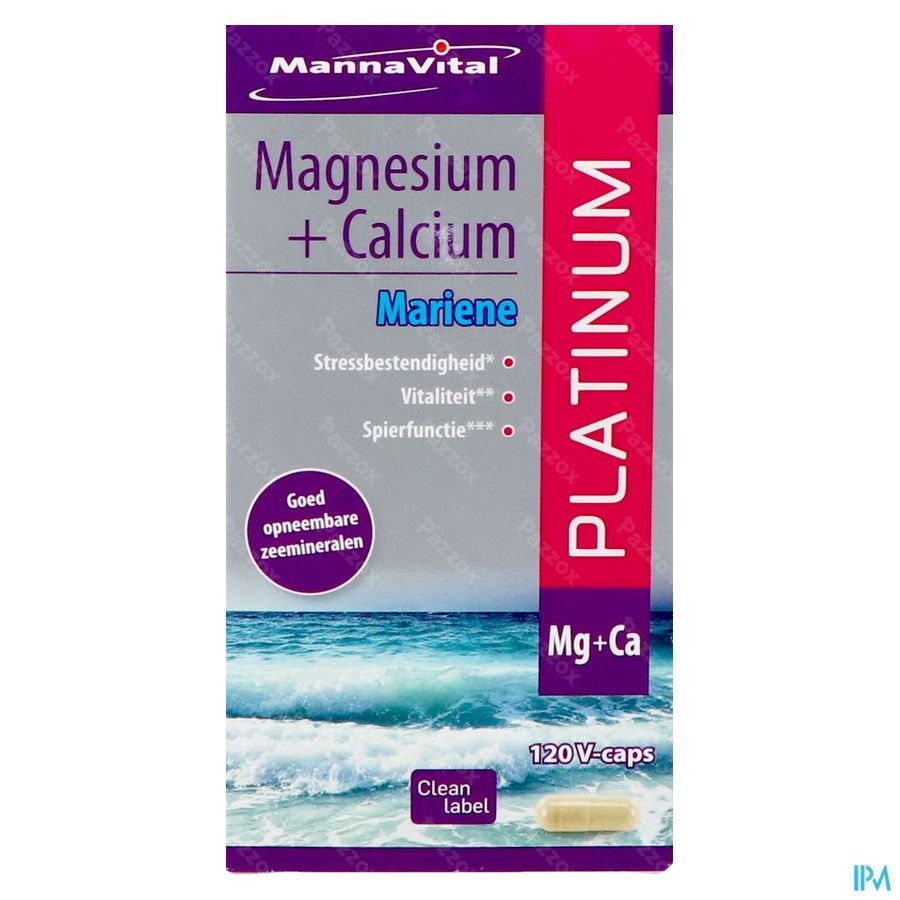 Mannavital Magnesium + Calcium Mariene V-caps 120