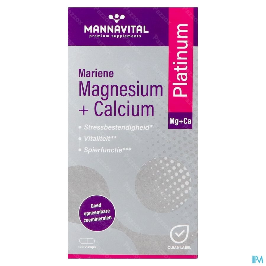 Mannavital Magnesium + Calcium Mariene V-caps 120