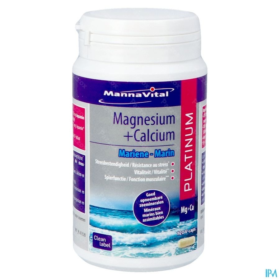 Mannavital Magnesium + Calcium Mariene V-caps 120