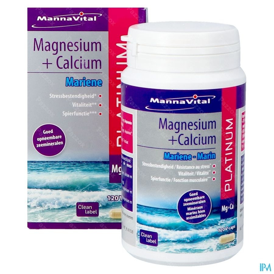 Mannavital Magnesium + Calcium Mariene V-caps 120