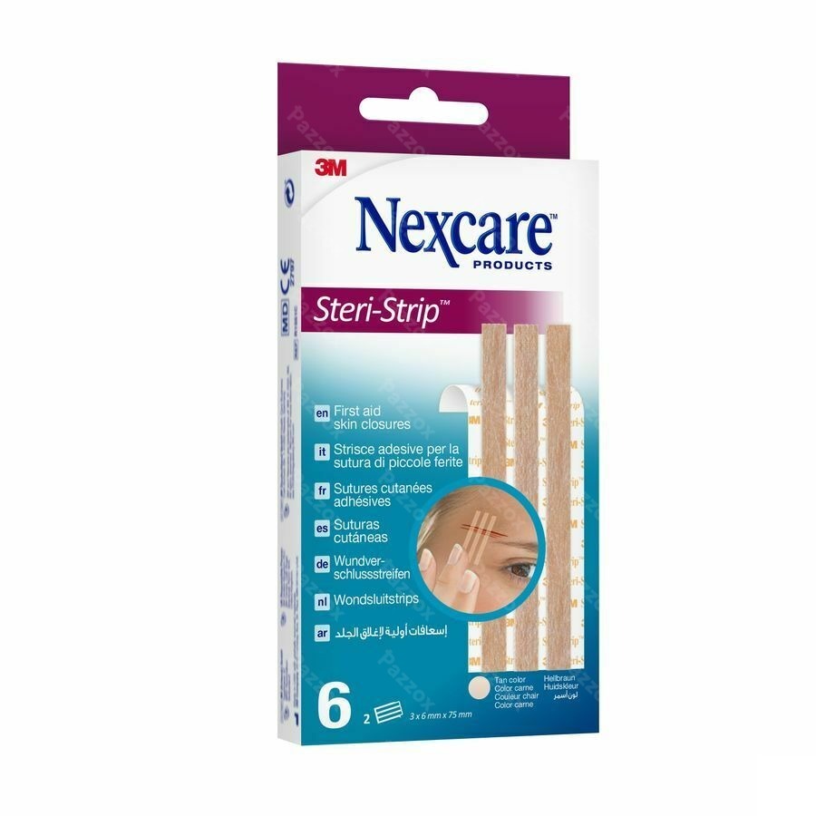 Nexcare 3m Steri-strip Wondsluit. Beige 6mmx75mm 6