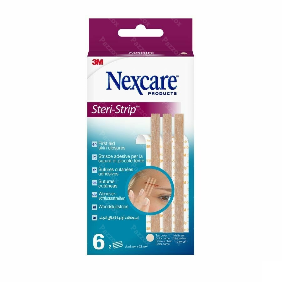 Nexcare 3m Steri-strip Wondsluit. Beige 6mmx75mm 6