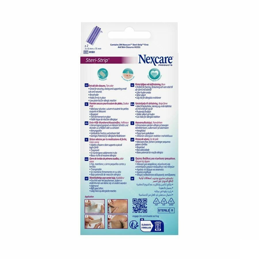 Nexcare 3m Steri-strip Wondsluit. Beige 6mmx75mm 6