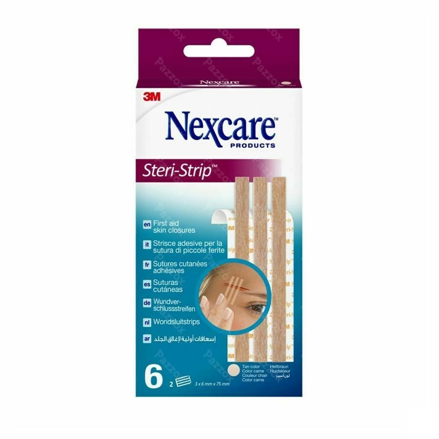 Nexcare 3m Steri-strip Wondsluit. Beige 6mmx75mm 6