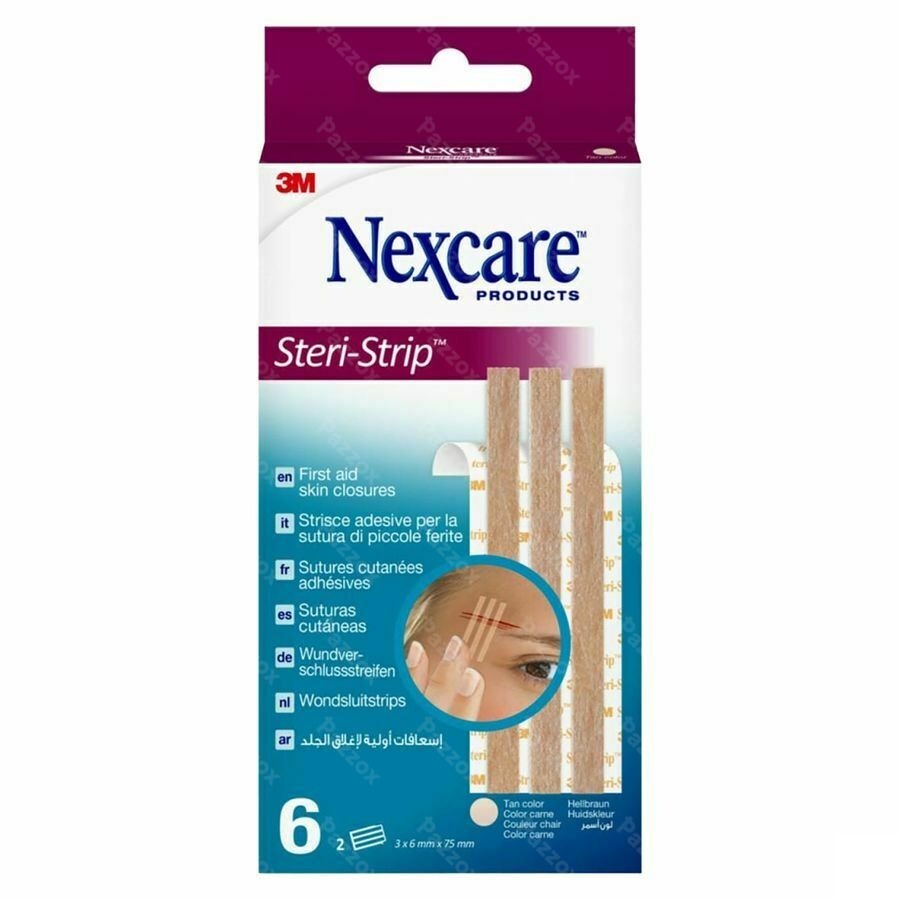 Nexcare 3m Steri-strip Wondsluit. Beige 6mmx75mm 6