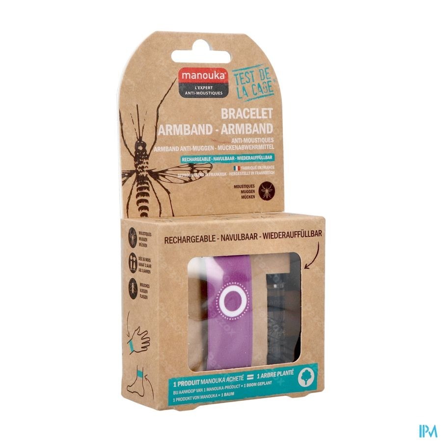 Manouka Armband A/muggen Uni Paars