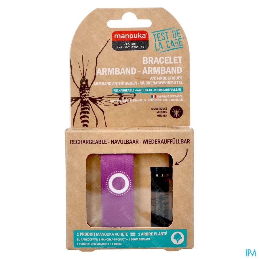 Manouka Armband A/muggen Uni Paars