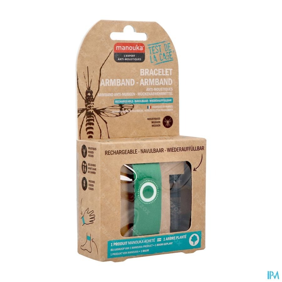 Manouka Armband A/muggen Uni Groen