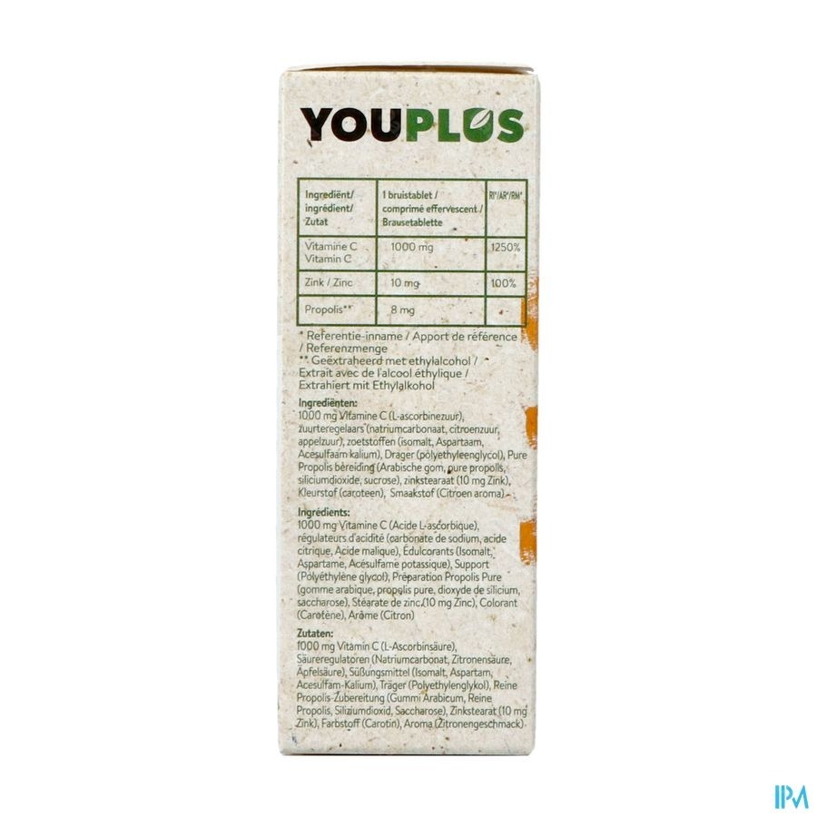 Youplus Vitamine C, Zink, Propolis 2x10 Bruistabletten