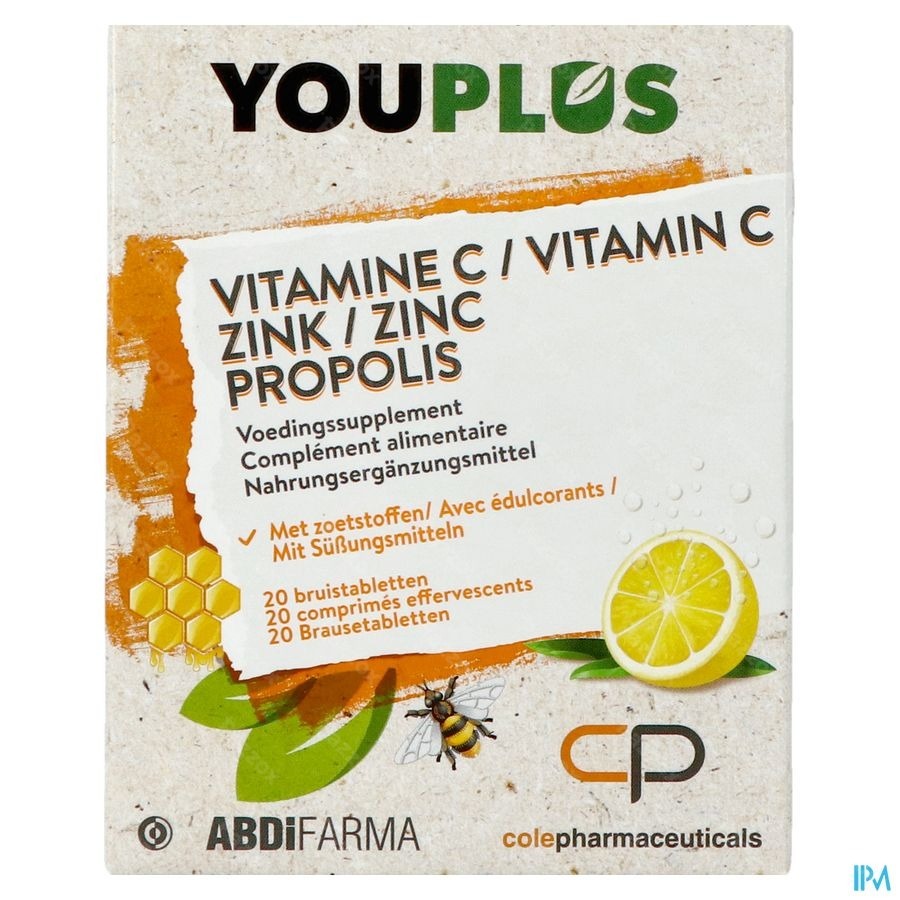 Youplus Vitamine C, Zink, Propolis 2x10 Bruistabletten