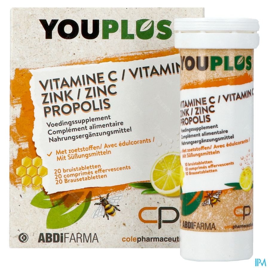 Youplus Vitamine C, Zink, Propolis 2x10 Bruistabletten