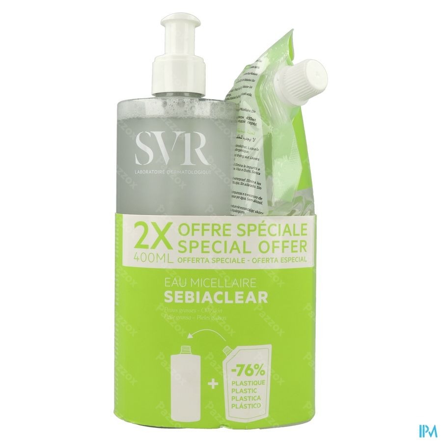 SVR Sebiaclear Micellair Water 400ml + Navulling 400ml