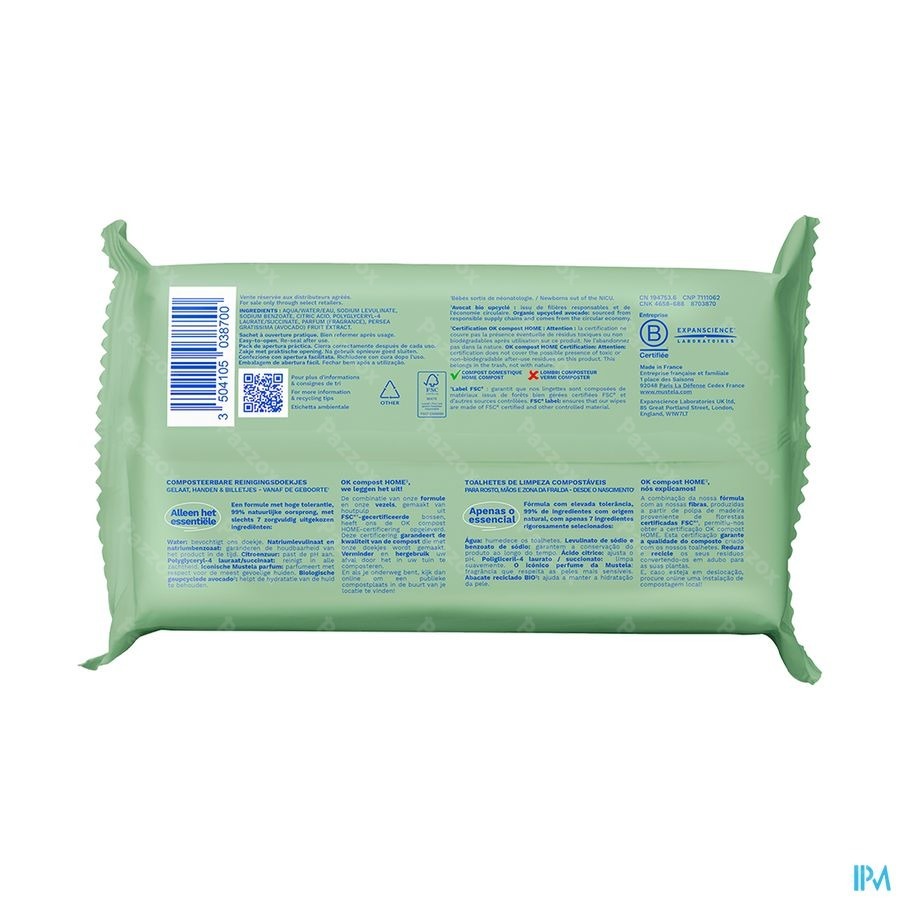 Mustela Reinigende Doekjes Met Parfum 60 Stuks