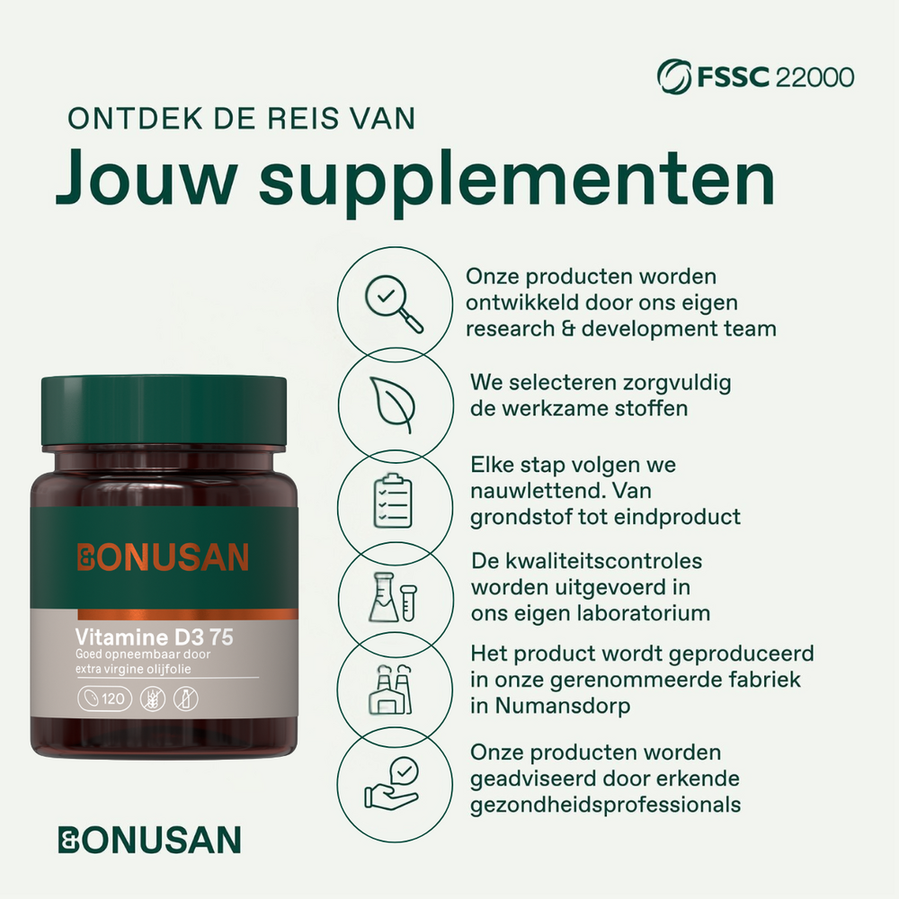 Bonusan Vitamine D3 75 mcg / 3000 IE 120 Capsules