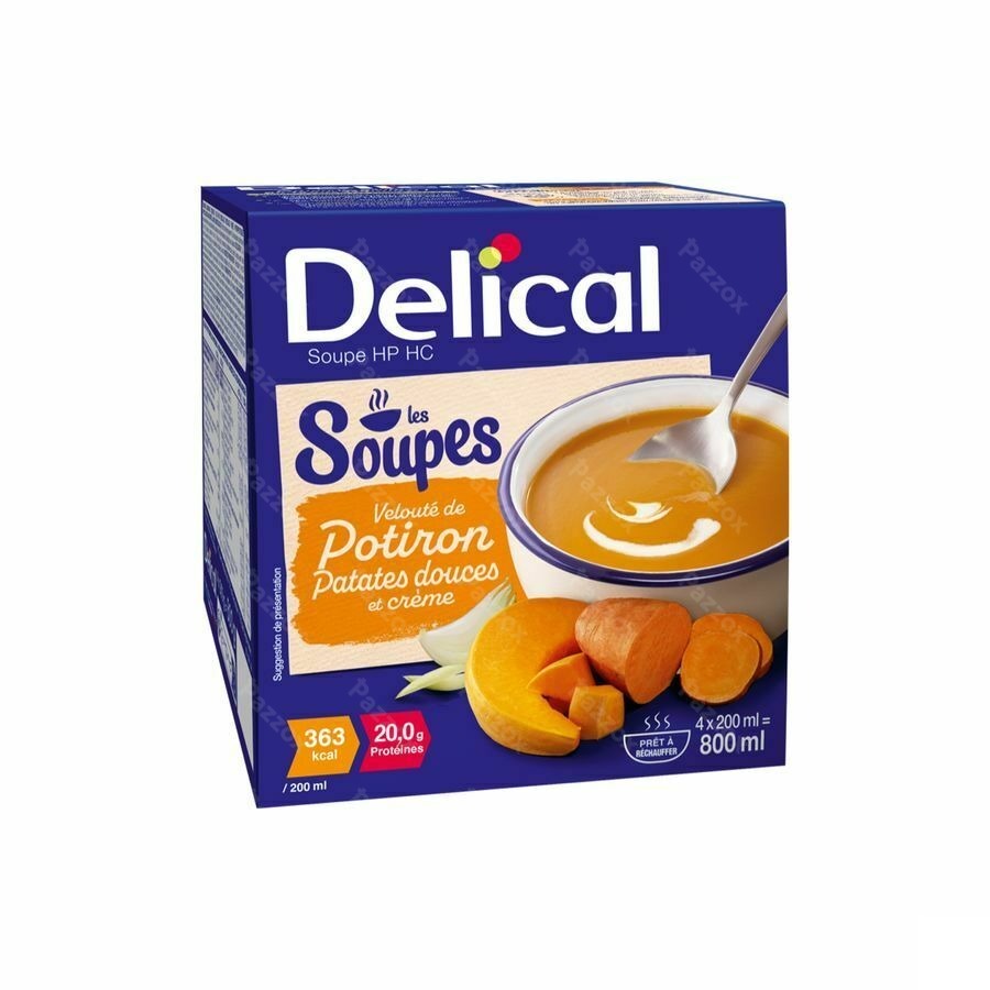 Delical Soep Pompoen Zoete Aardappel en Room 4x200ml