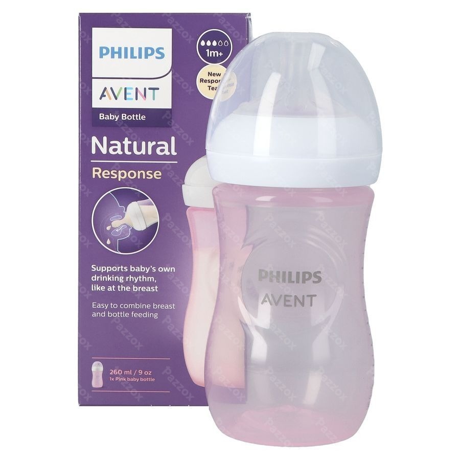 Avent Natural Response 3.0 Zuigfles 260 ml Roze