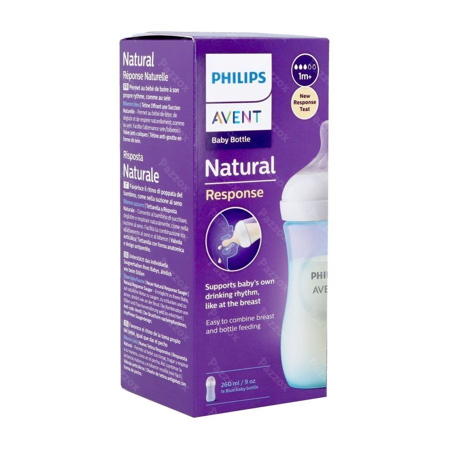 Avent Natural Response 3.0 Zuigfles 260 ml Blauw