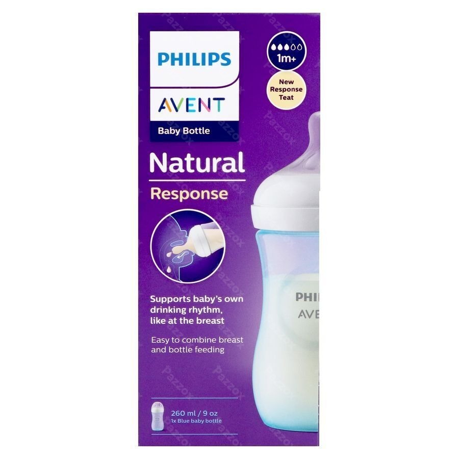 Avent Natural Response 3.0 Zuigfles 260 ml Blauw