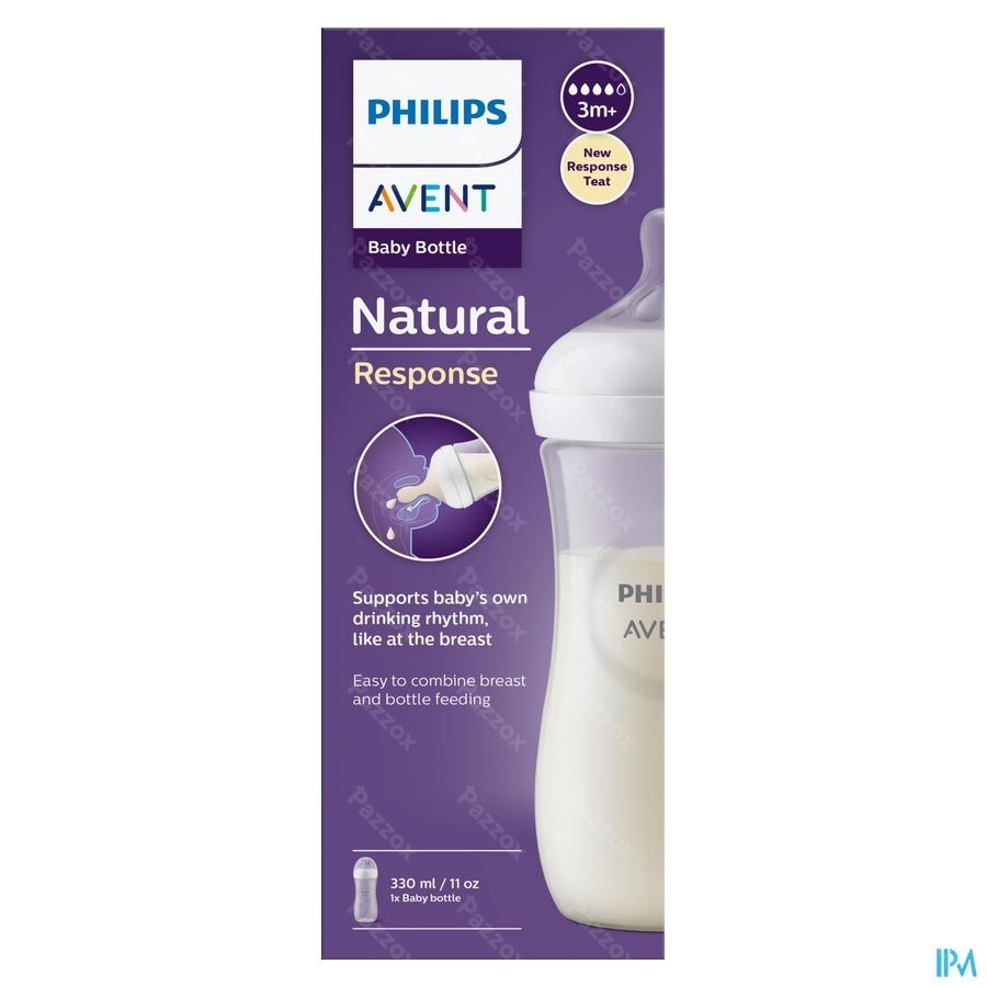 Avent Natural Response 3.0 Zuigfles 3m+ 330 ml