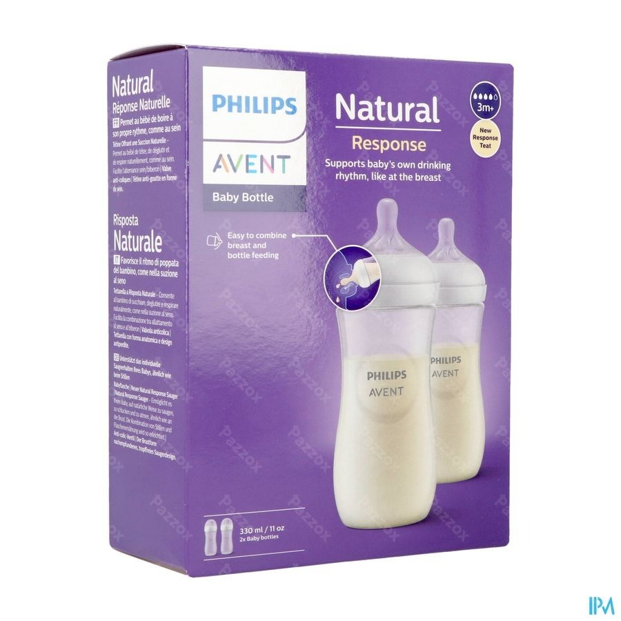 Avent Natural 3.0 Zuigfles 3m+ 330 ml Duo