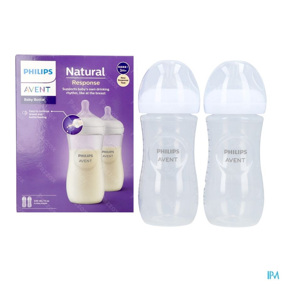 Avent Natural 3.0 Zuigfles 3m+ 330 ml Duo