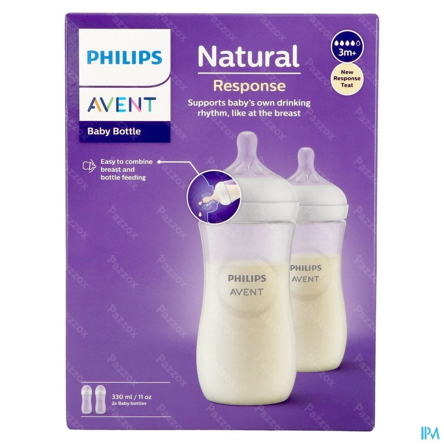 Avent Natural 3.0 Zuigfles 3m+ 330 ml Duo
