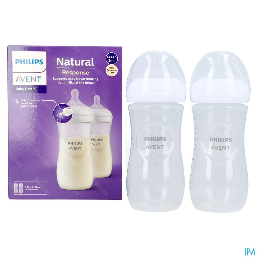 Avent Natural 3.0 Zuigfles 3m+ 330 ml Duo