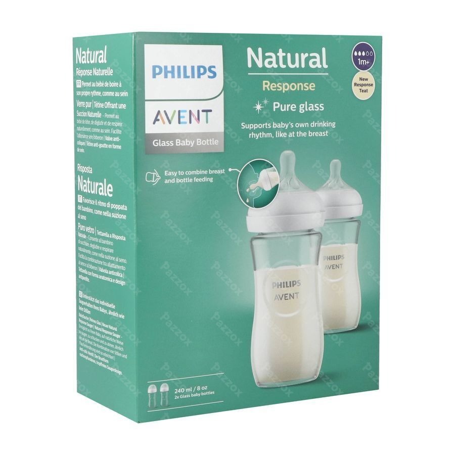 Avent Natural Response 3.0 Zuigfles Duo 2x240ml Glas