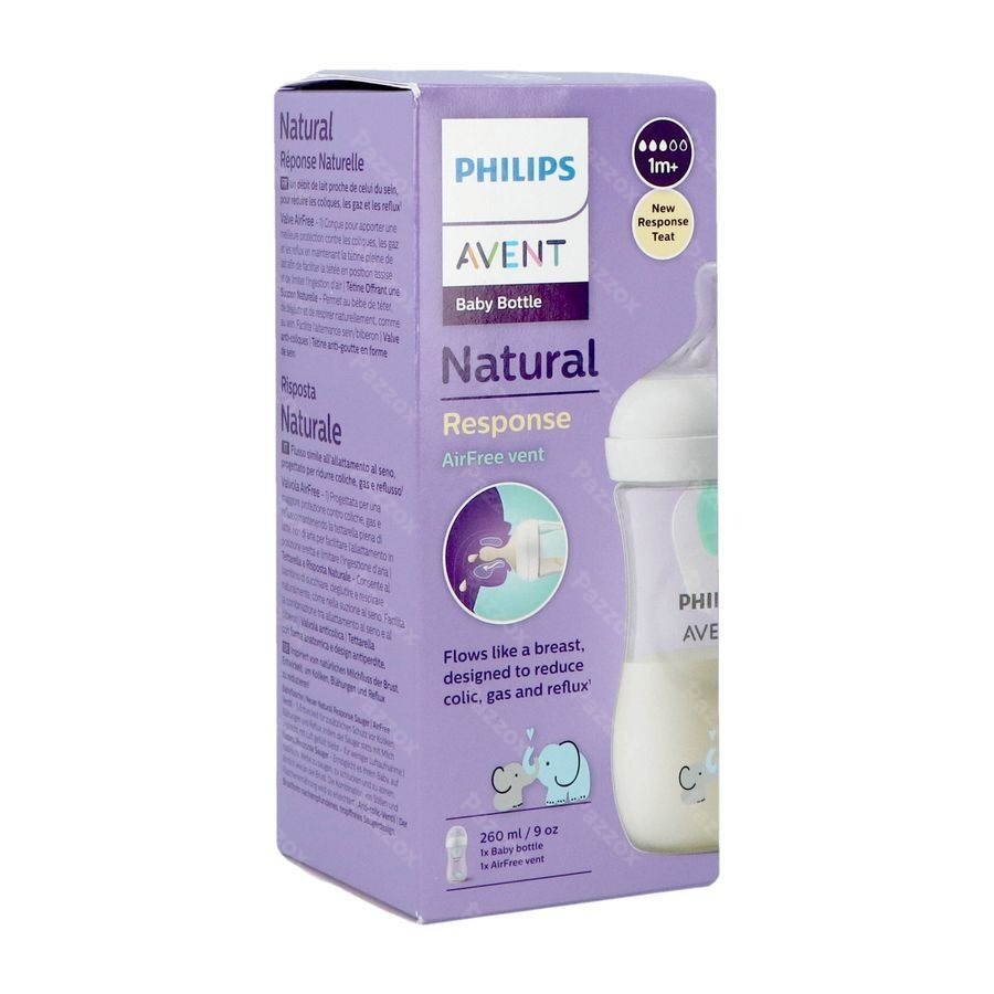 Avent Natural Response Airfree Zuigfles 260ml Olifant