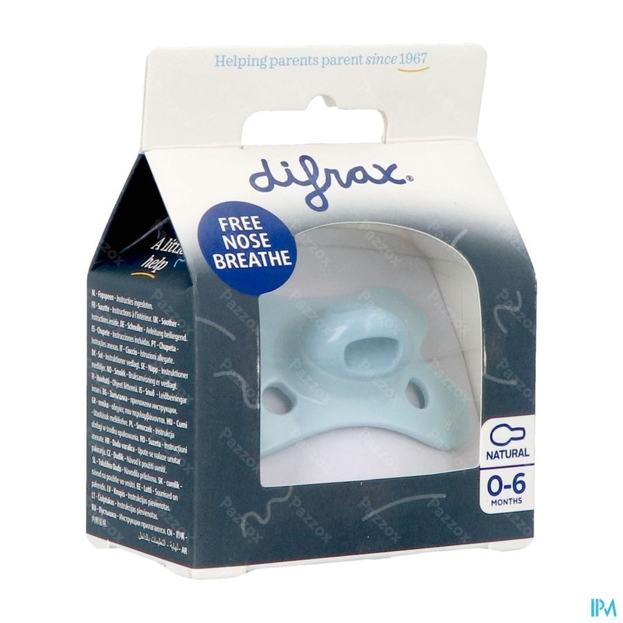 Difrax Fopspeen Natural 0-6m Special Edit. Blue