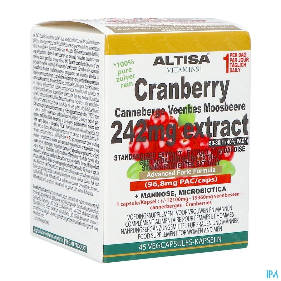 Altisa Cranberry 242mg Extract 45 Capsules 