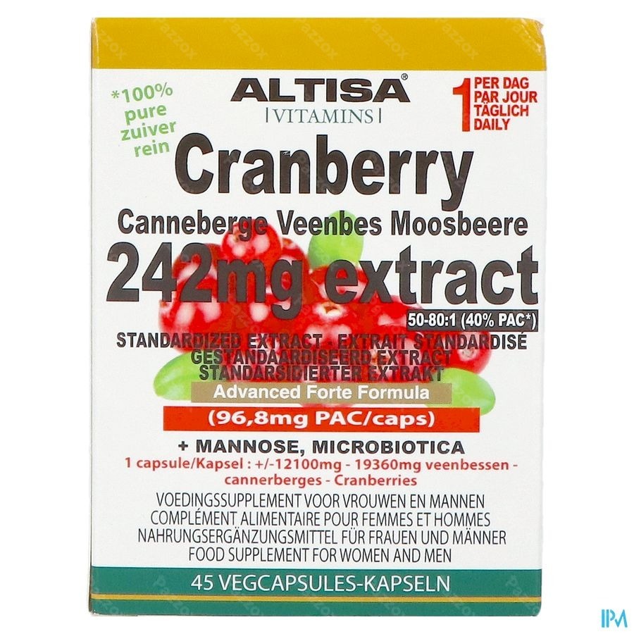Altisa Cranberry 242mg Extract 45 Capsules 