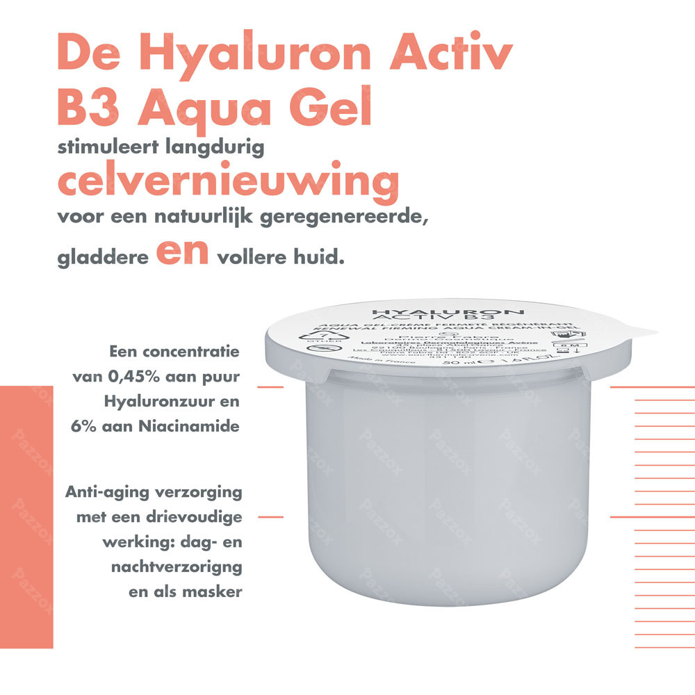 Avène Hyaluron Activ B3 Celvernieuwende Aqua gel-crème refill anti-aging, Hyaluronzuur & Niacinamide 50ml